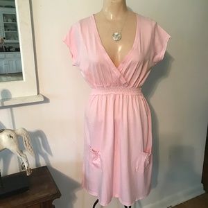 Juniors  Vintage Girl Pink Cotton Dress w/ pockets